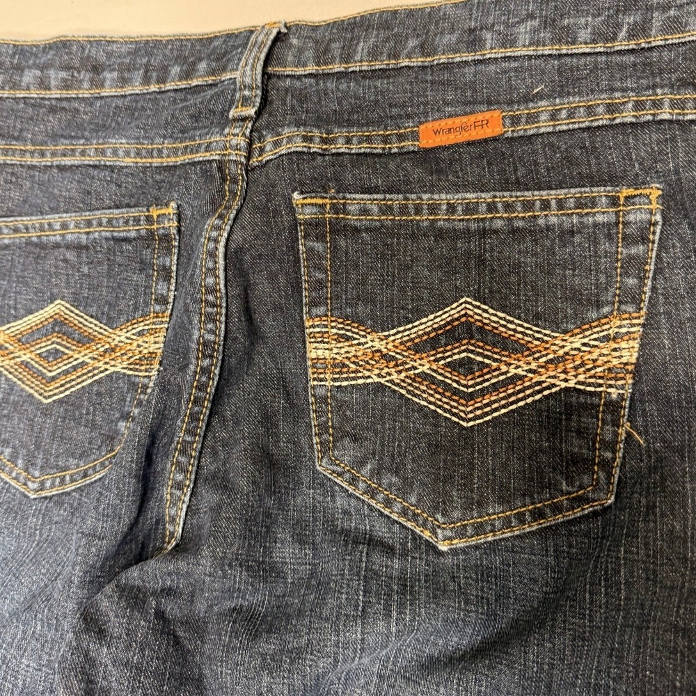 Wrangler FR Flame Resistant Jeans Womens 11x32 Dark Wash HRC2 2112 FRW10CH - Picture 3 of 6